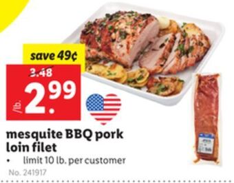 Lidl Mesquite bbq pork loin filet offer