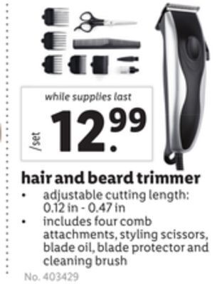 Lidl Hair and beard trimmer offer