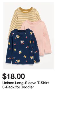 Old Navy Unisex long-sleeve t-shirt 3-pack for toddler offer