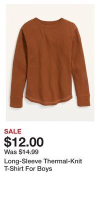Old Navy Long-sleeve thermal-knit t-shirt for boys offer