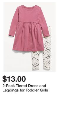 Old Navy 2-pack tiered dress and leggings for toddler girls offer