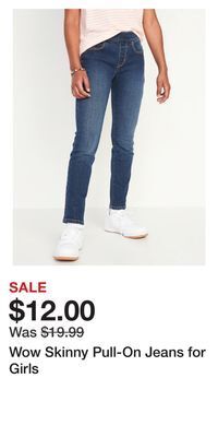 Old Navy Wow skinny pull-on jeans for girls offer