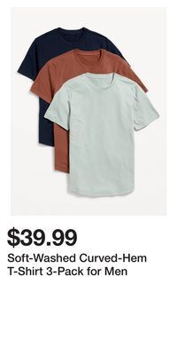 Old Navy Soft-washed curved-hem t-shirt 3-pack for men offer