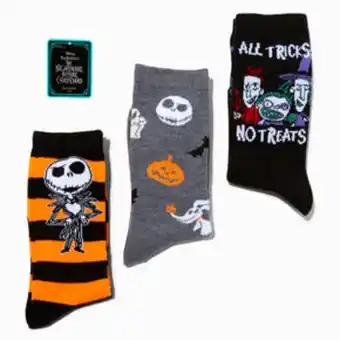 Claire's ©disney nightmare before christmas no show ankle socks - 3 pack offer