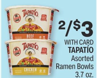 CVS Tapatío asorted ramen bowls 3.7 oz. offer
