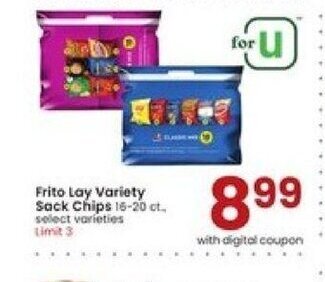 Albertsons Frito Lay Variety Sack Chips offer