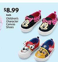 Aldi Children's character canvas shoes offer
