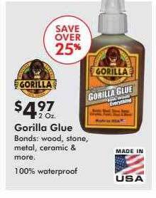 Valu Home Centers Gorilla glue offer