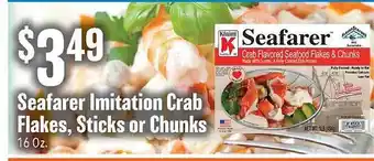 Econofoods Seafarer imitation crab flakes sticks or chunks offer