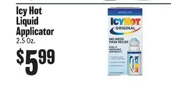 Icy hot liquid applicator