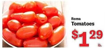 Food Depot Roma tomatoes offer