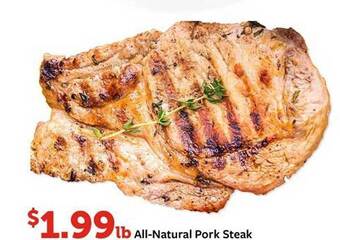 Fareway All-natural pork steak offer