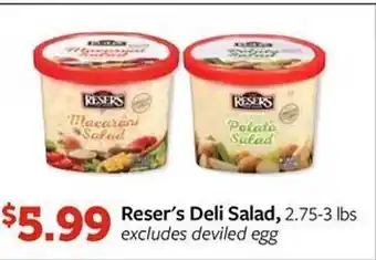 Fareway Reser's deli salad offer