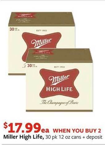 Fareway Miller high life offer