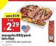 Lidl Mesquite bbq pork loin filet offer