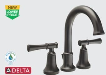 The Home Depot Delta chamberlain™ matte black finish bath faucet offer