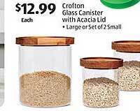 Aldi Crofton glass canister with acacia lid offer