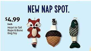 Aldi Heart to tail rope & bone dog toy offer