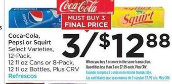 Foods Co Cocacola, pepsi or squirt offer
