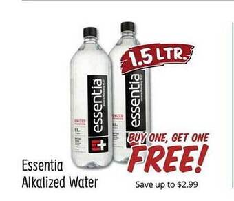 Sprouts Farmers Market Essentia alkalized water offer