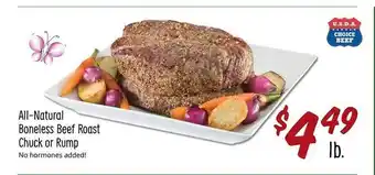 Sprouts Farmers Market Allnatural boneless beef roast chuck or rump offer