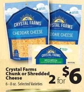 Times Supermarkets Crystal farms chunk or shredded cheese offer