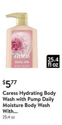 Walmart Caress hydrating body wash with pump daily moisture body wash with silk extract & floral oil essence shower gel for soft, sil offer
