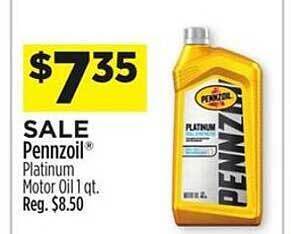 Dollar General Pennzoil platinum motor oil offer