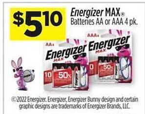 Dollar General Energizer max batteries offer
