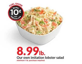 Hy-Vee Our own imitation lobster salad offer