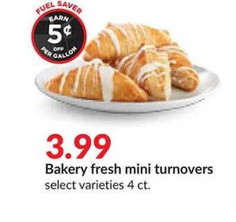 Hy-Vee Bakery fresh mini turnovers offer
