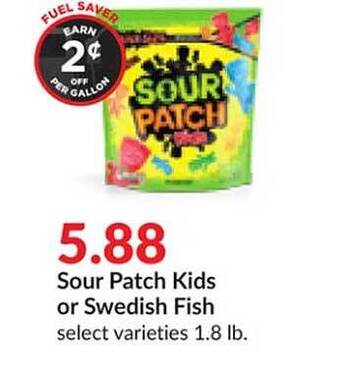 Hy-Vee Sour patch kids or swedish fish offer