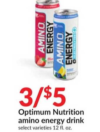 Hy-Vee Optimum nutrition amino energy drink offer