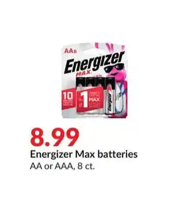 Hy-Vee Energizer max batteries aa or aaa offer