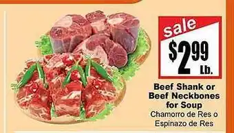 Rancho Markets Beef shank or beef neckbones for soup offer