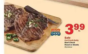 Stater Bros Beef chuck roast or steaks offer
