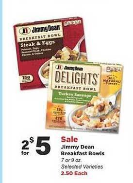 Stater Bros Jimmy dean breakfast bowls offer