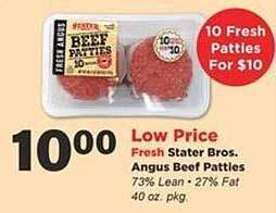 Stater Bros Stater bros angus beef patties offer