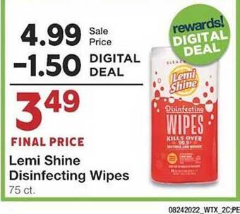 United Supermarkets Lemi shine disinfecting wipes offer