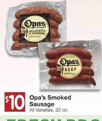 United Supermarkets Opa's smoked sausage offer