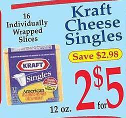 Market Basket Kraft cheese singles offer