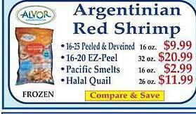 Market Basket Argentinian red shrimp offer