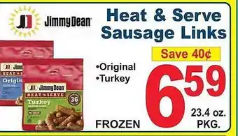 Market Basket Heat & serve sausage links jimmy dean offer