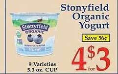 Market Basket Stonyfield organic yogurt offer