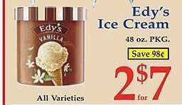 Market Basket Edy's ice cream offer