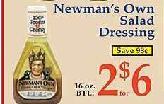 Market Basket Newman's own salad dressing offer