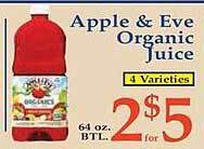 Market Basket Apple & eve organic juice offer