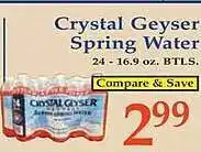 Market Basket Crystal geyser spring water offer