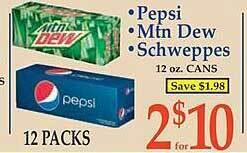 Market Basket Pepsi mtn dew schweppes offer
