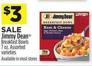 Dollar General Jimmy dean breakfast bowls offer